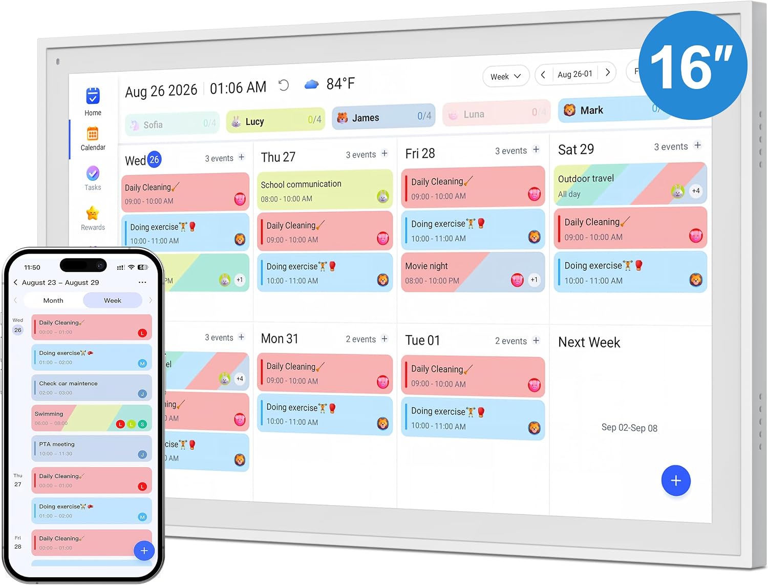 YPI™ 10.1-Inch Smart Digital Calendar