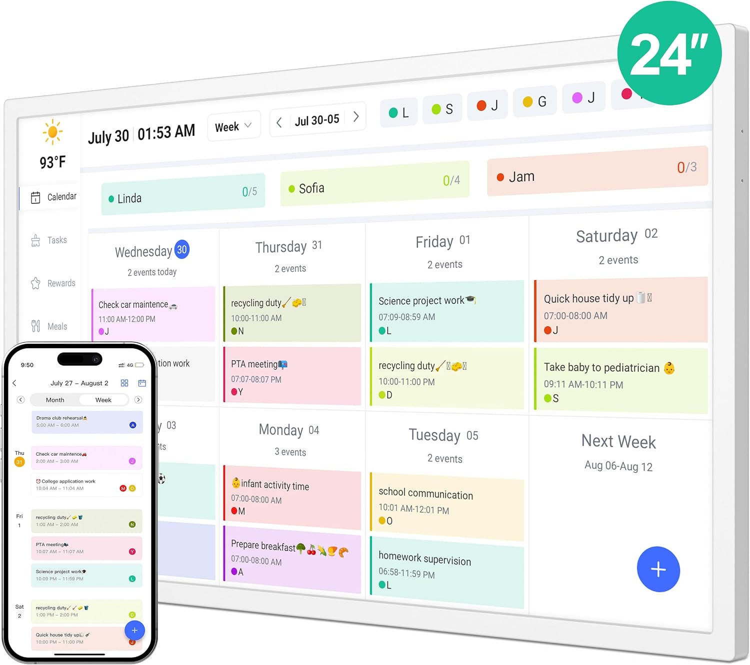 YPI™ 10.1-Inch Smart Digital Calendar