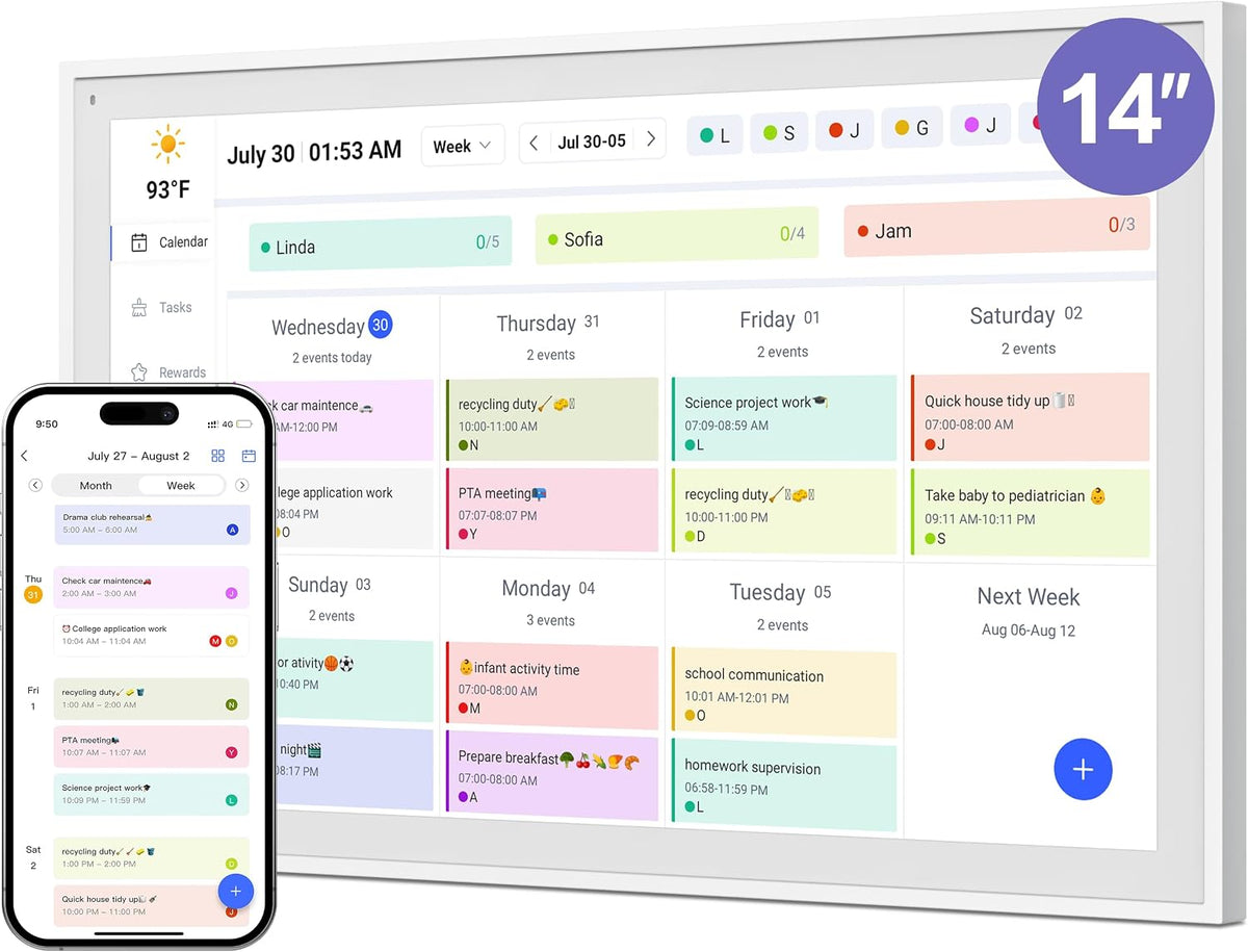 YPI™ 10.1-Inch Smart Digital Calendar